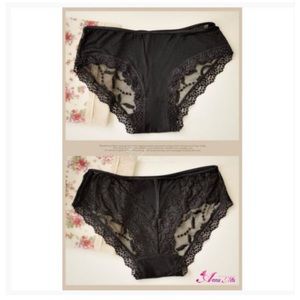 COPY - NWT Anna Mu Laced V-back Panty (Black)